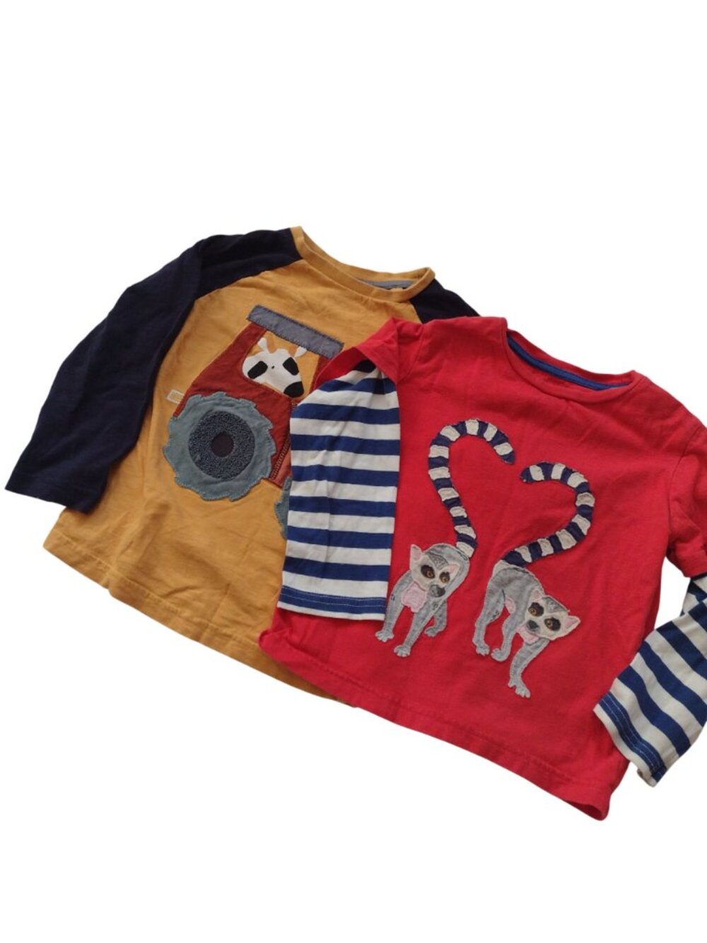 Mini Boden Next Boys Long Sleeve Tops 3-4 Lot of 2 Lemur Farm Tractor Tees - Picture 8 of 8